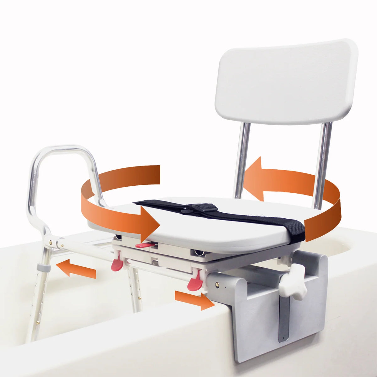 Eagle Health 77762 Tub-Mount Sliding Swivel Transfer Bench