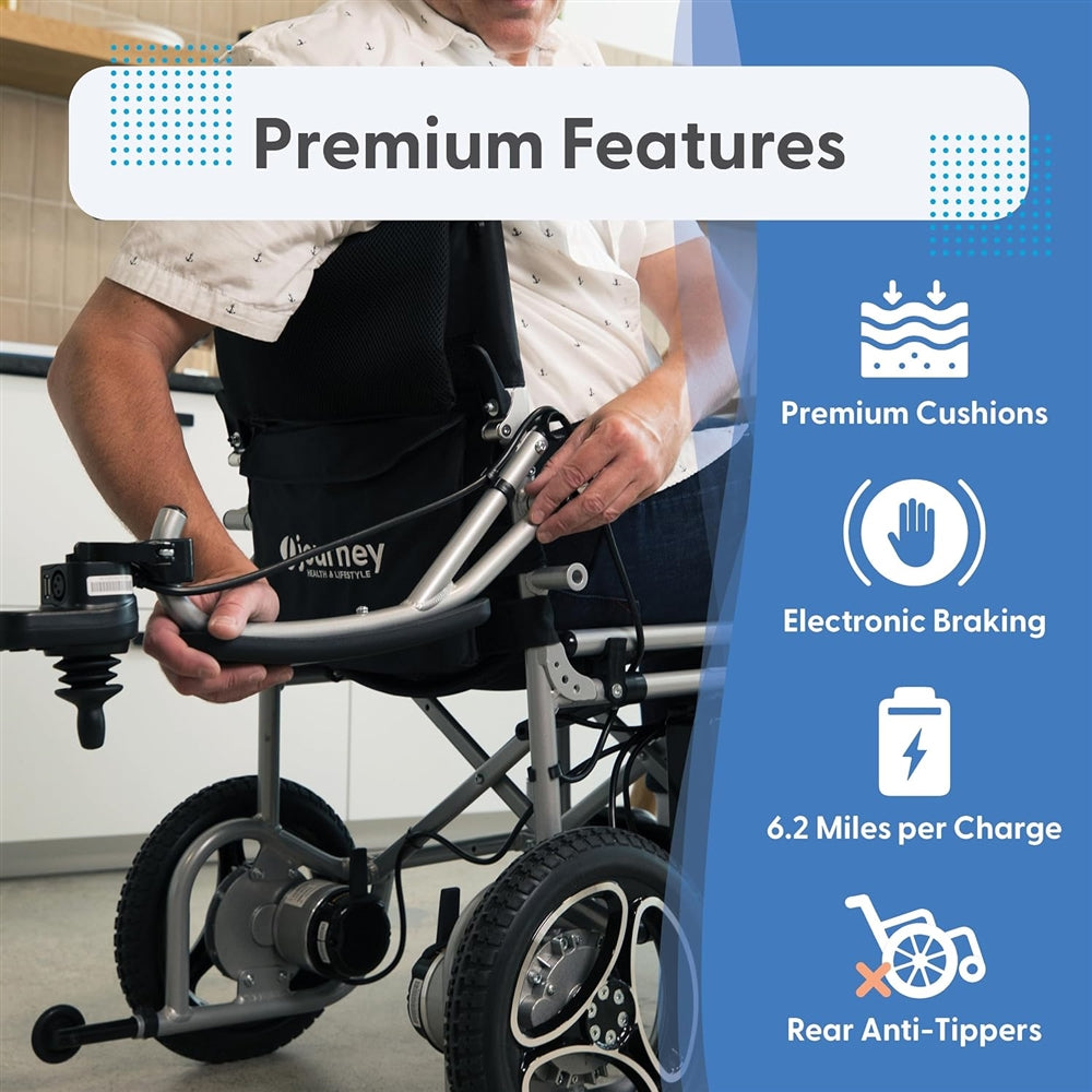 Journey Air Lightweight Folding Power Chair - 35 lbs