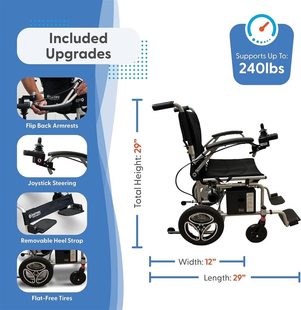 Journey Air Lightweight Folding Power Chair - 35 lbs