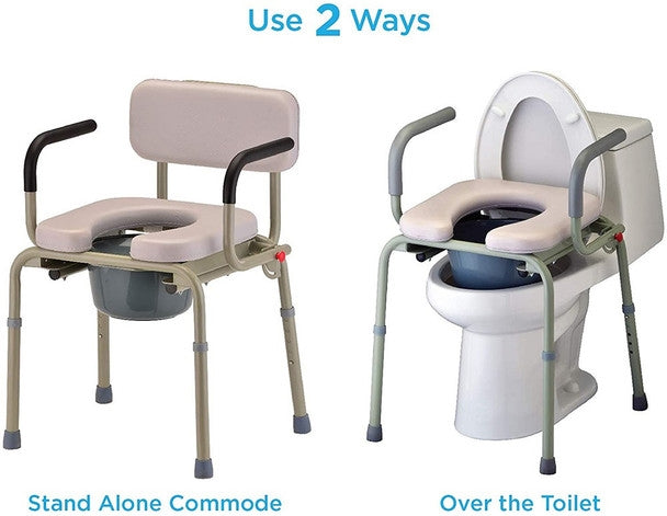 Nova Drop-Arm Padded Commode 8901W