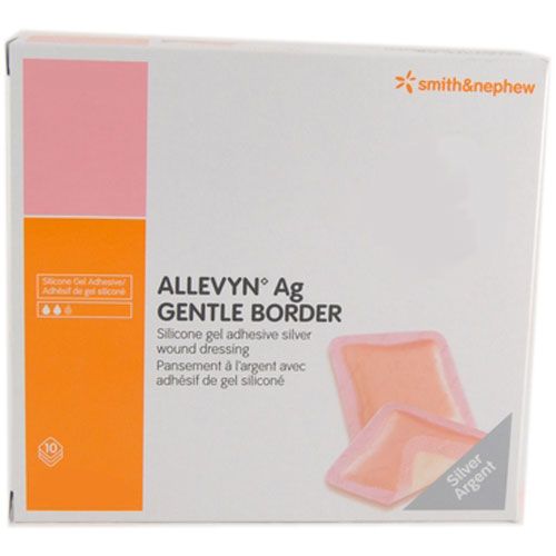 ALLEVYN Ag Gentle Border Silver Silicone Foam Dressing — Antimicrobial Protection & Advanced Absorption