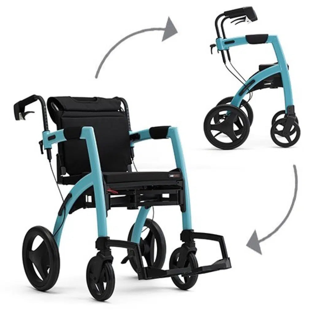 Rollz Motion Rollator Walker & Transport Wheelchair – 2-in-1 Convertible Mobility Rollato