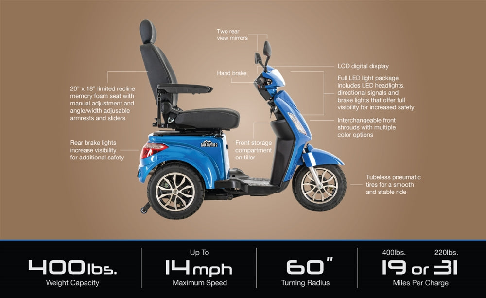Pride Baja Raptor 2 3-Wheel Mobility Scooter