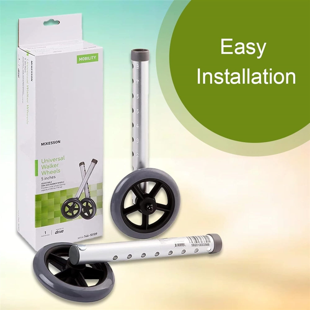 McKesson Universal Walker Wheels, Adjustable, 5 in Caster Wheels