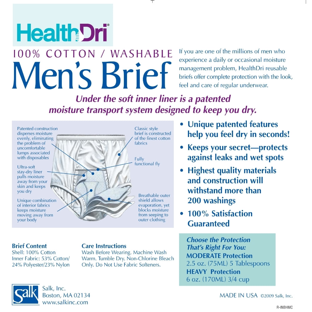 Salk HealthDri Mens Breathable Reusable Briefs