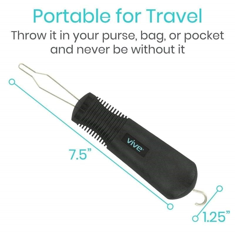 Vive Health Button Hook and Zipper Puller – Dual-Action Adaptive Dressing Aid