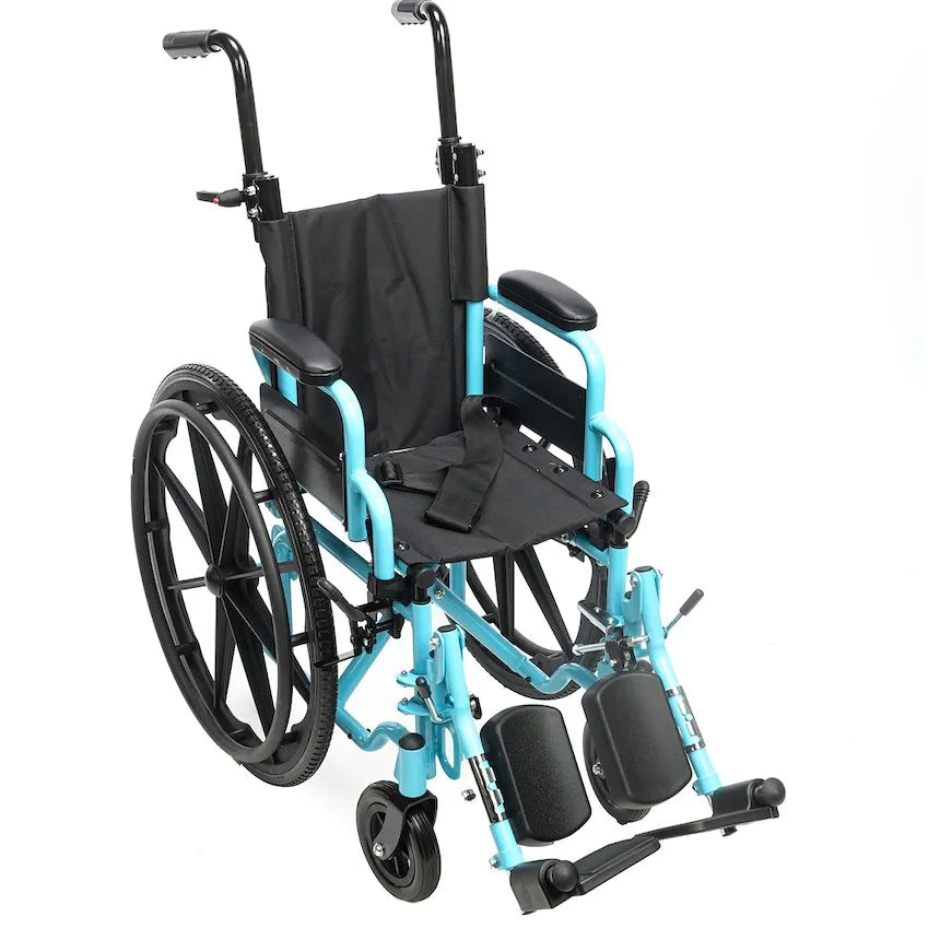 Blaze Pediatric Wheelchair – 12" or 14" Seat Folding Wheelchair for Kids