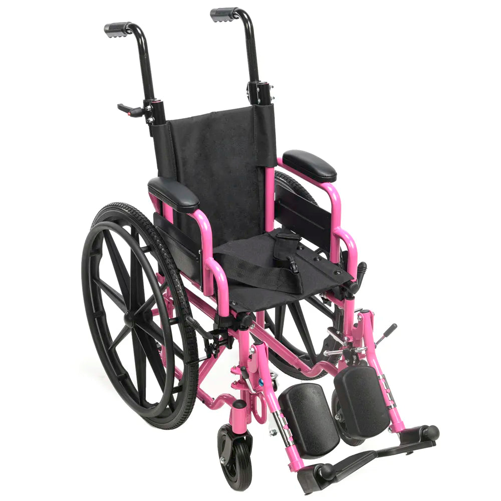 Blaze Pediatric Wheelchair – 12" or 14" Seat Folding Wheelchair for Kids
