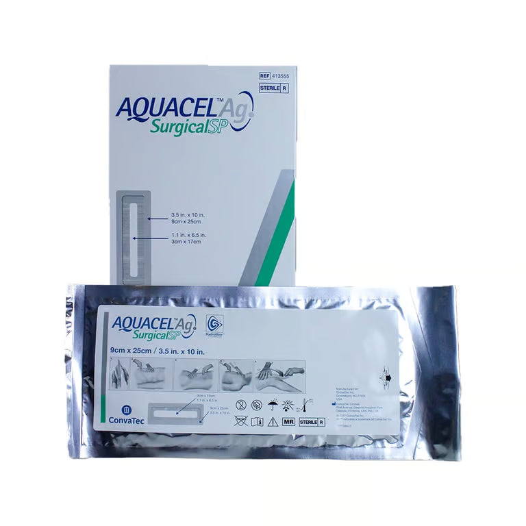 ConvaTec Aquacel Ag Surgical SP Cover Dressing — Silver Hydrofiber, 14-Day Antimicrobial