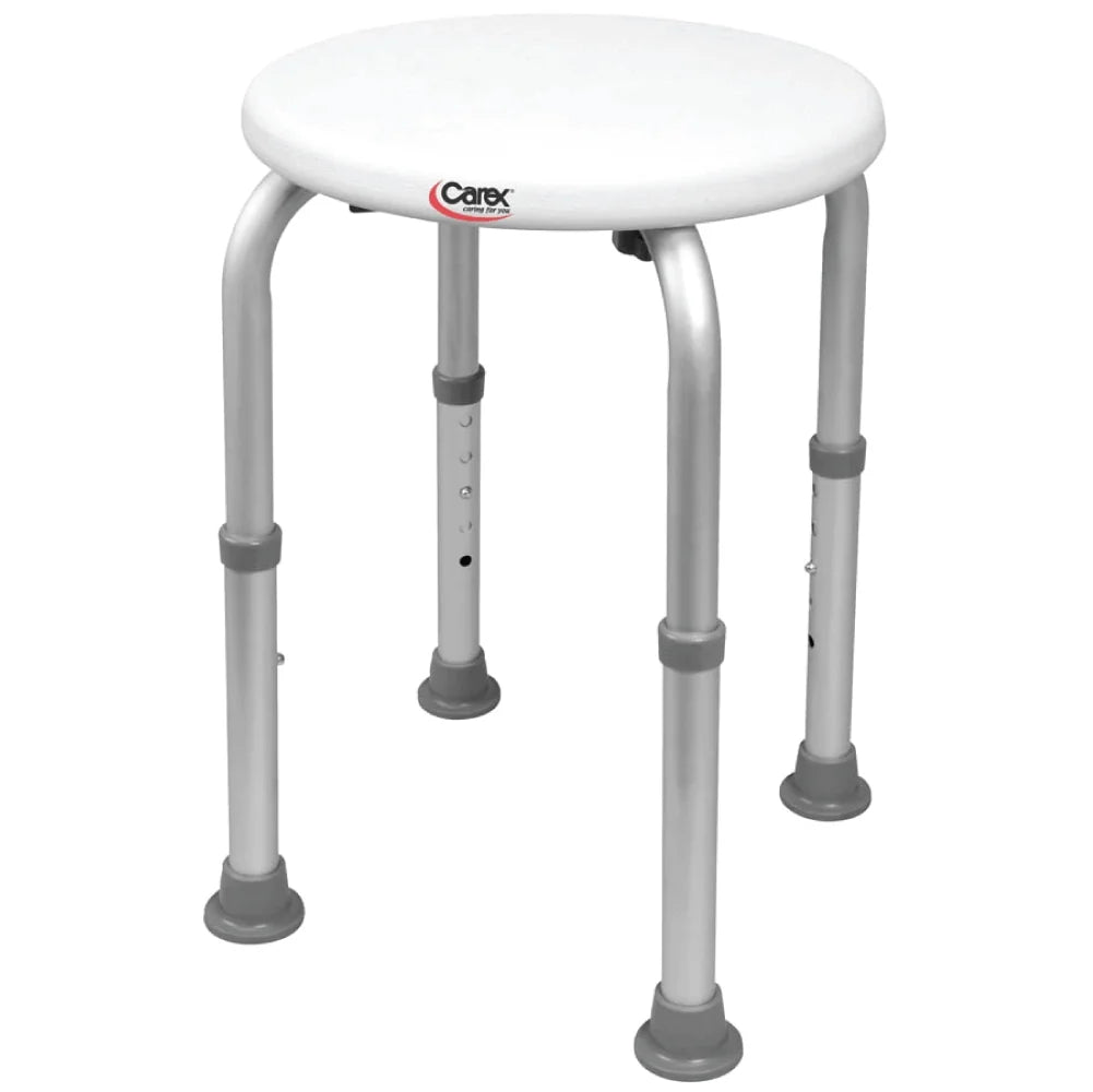 Carex Compact Shower Stool | Adjustable Round Bath Stool