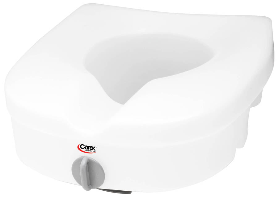 Carex E-Z Lock Locking Raised Toilet Seat – 5" Elevated Toilet Seat Riser