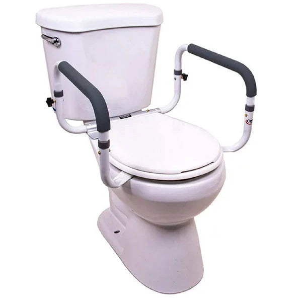 Carex Toilet Support Rail – Adjustable Toilet Safety Frame with Handles