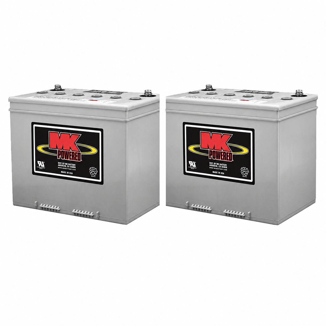 MK Battery M24 SLD G FT — 12V 73.6Ah Deep Cycle Gel Mobility Battery, Set of 2 (Flat/Stud Terminal)