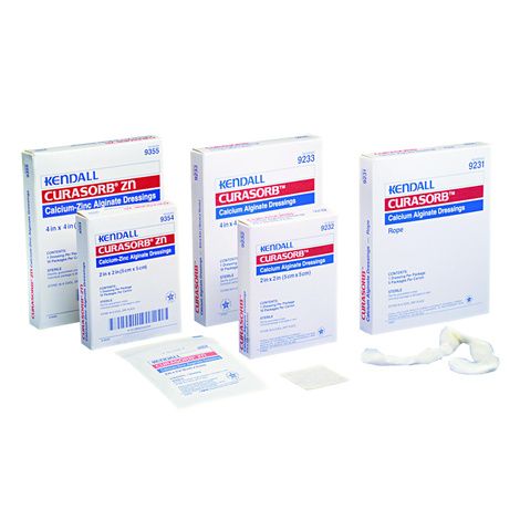 Kendall Curasorb Calcium Alginate Dressing — Gel Block Technology, 20x Absorption, 6 Sizes