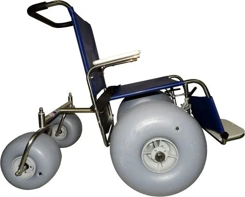 DeBug Beach Wheelchair With 360-Degree Rotating Wheels and 350 lbs. Weight Capacity - ADA Compliant