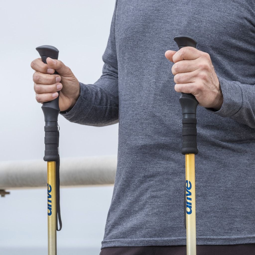 Drive Medical Summit Walking Poles – Adjustable All-Terrain Hiking & Walking Sticks