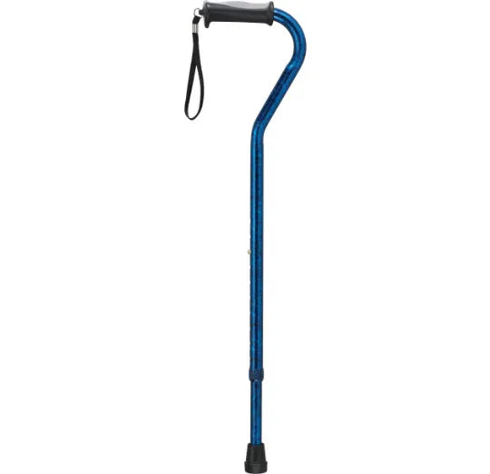 Drive Medical Offset Handle Cane with Gel Grip – Ergonomic Shock-Absorbing Walking Aid