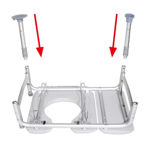Drive Medical 12005KDC-1 Combination Padded Transfer Bench with Commode Opening