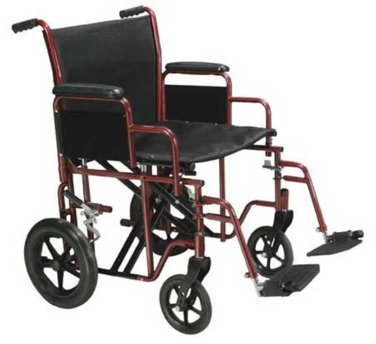 Drive Medical Bariatric Steel Transport Chair – 450 lb Capacity Heavy-Duty Folding Mobility Chair