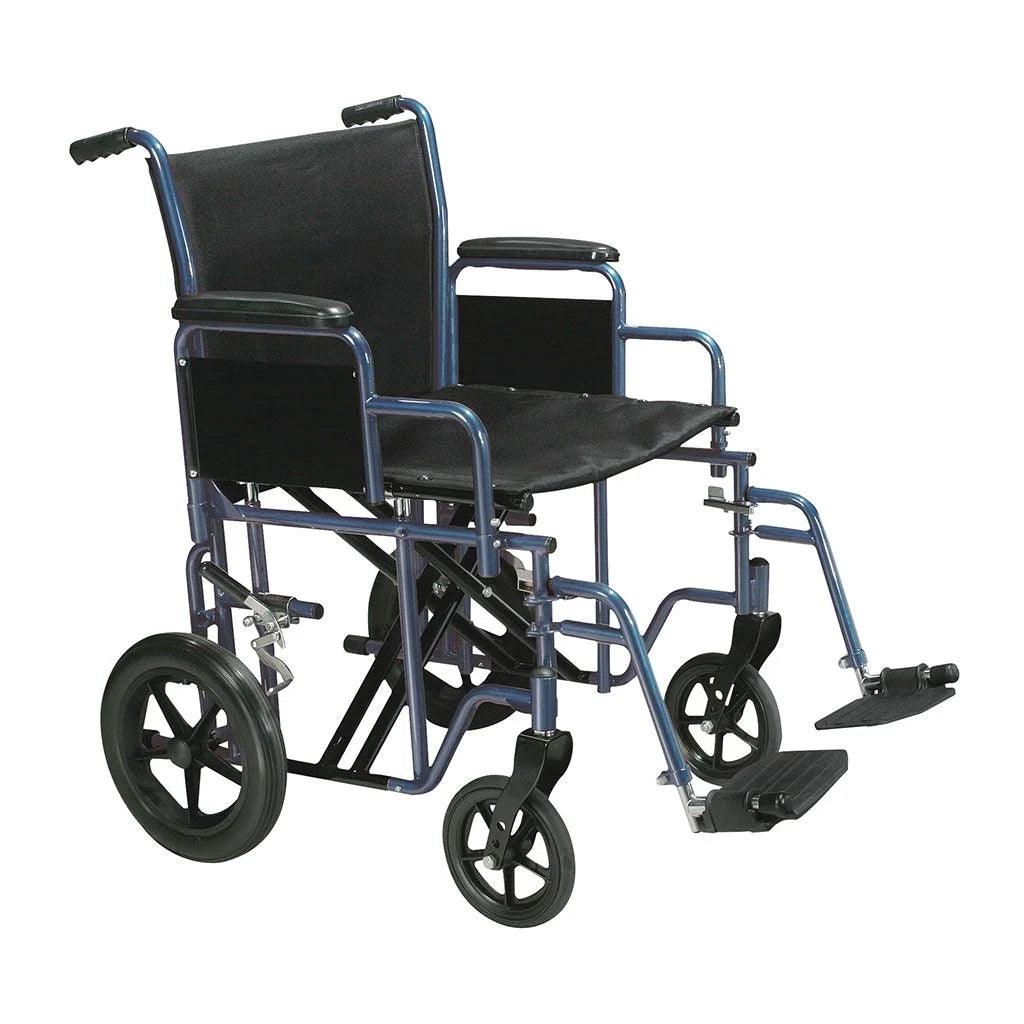 Drive Medical Bariatric Steel Transport Chair – 450 lb Capacity Heavy-Duty Folding Mobility Chair