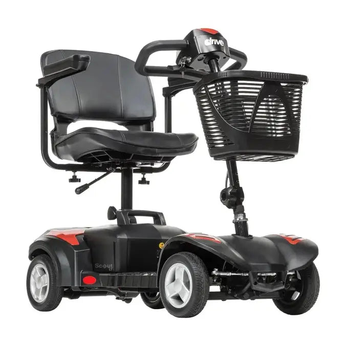 Drive Medical Scout LT 4-Wheel Travel Mobility Scooter – Lightweight 38 lb Heaviest Piece