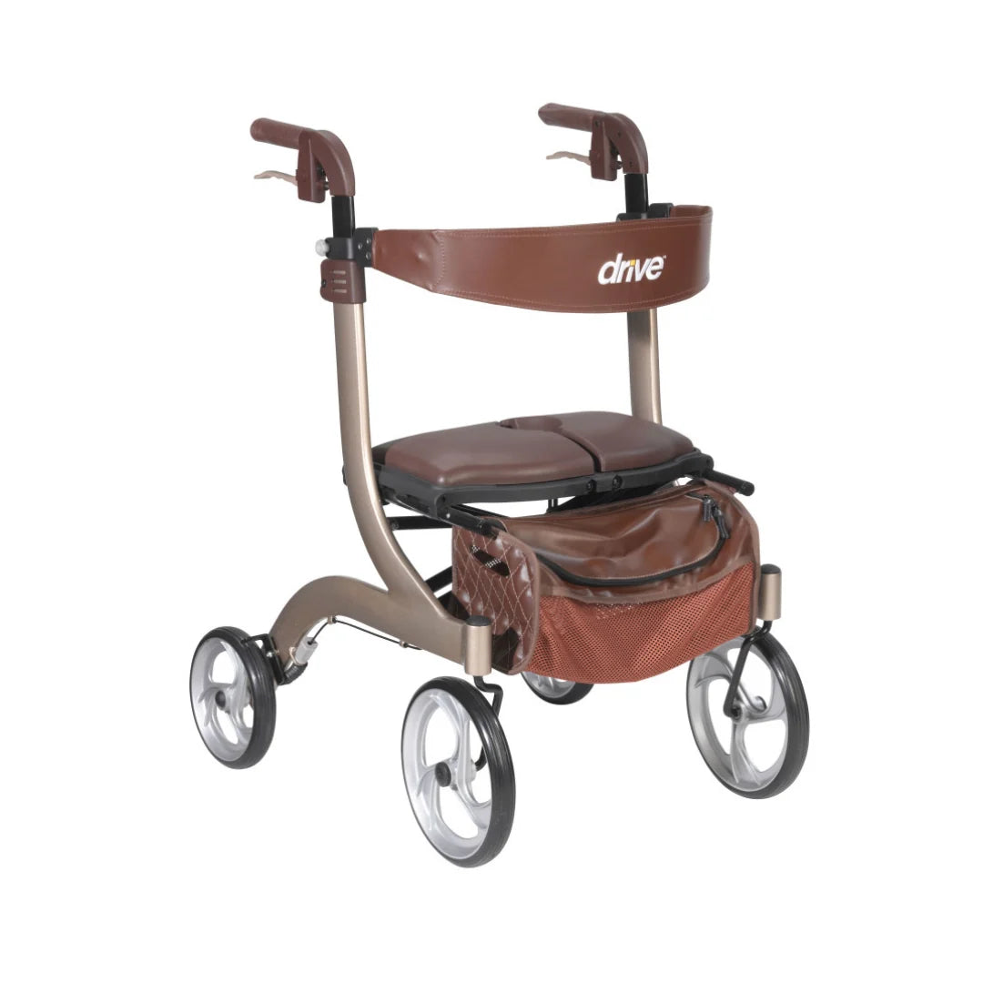 Drive Nitro DLX Rollator Walker – Euro-Style Aluminum Rollator with Seat