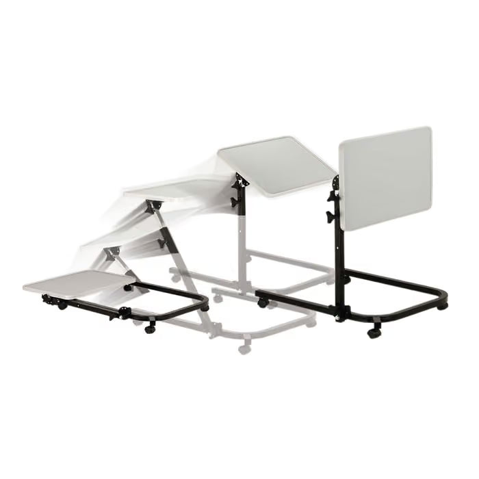 Drive Pivot and Tilt Over Bed Table Adjustable Pivoting Bedside Table with Flat Top