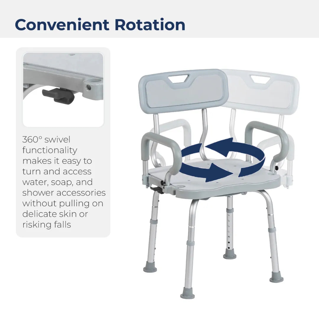 Drive PreserveTech 360° Swivel Bath Chair with Arms | Rotating Shower Chair