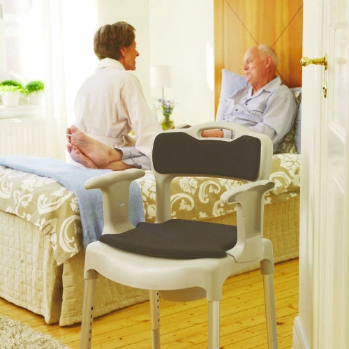 Etac Swift Commode Chair – 3-in-1 Height-Adjustable Shower & Bathroom Aid