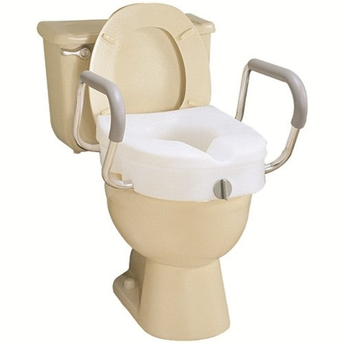 Carex E-Z Lock Raised Toilet Seat With Arms