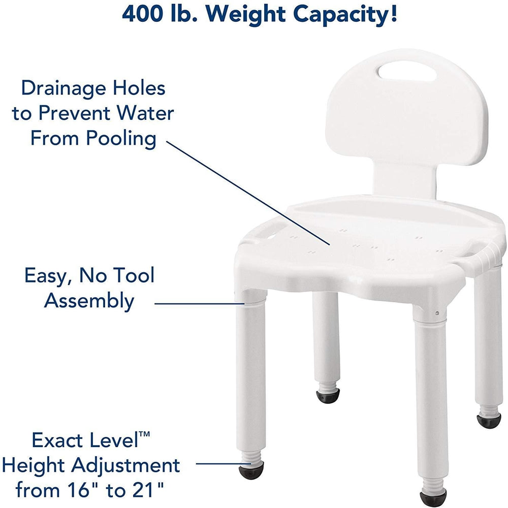 Carex Universal Bath Bench w/ Back