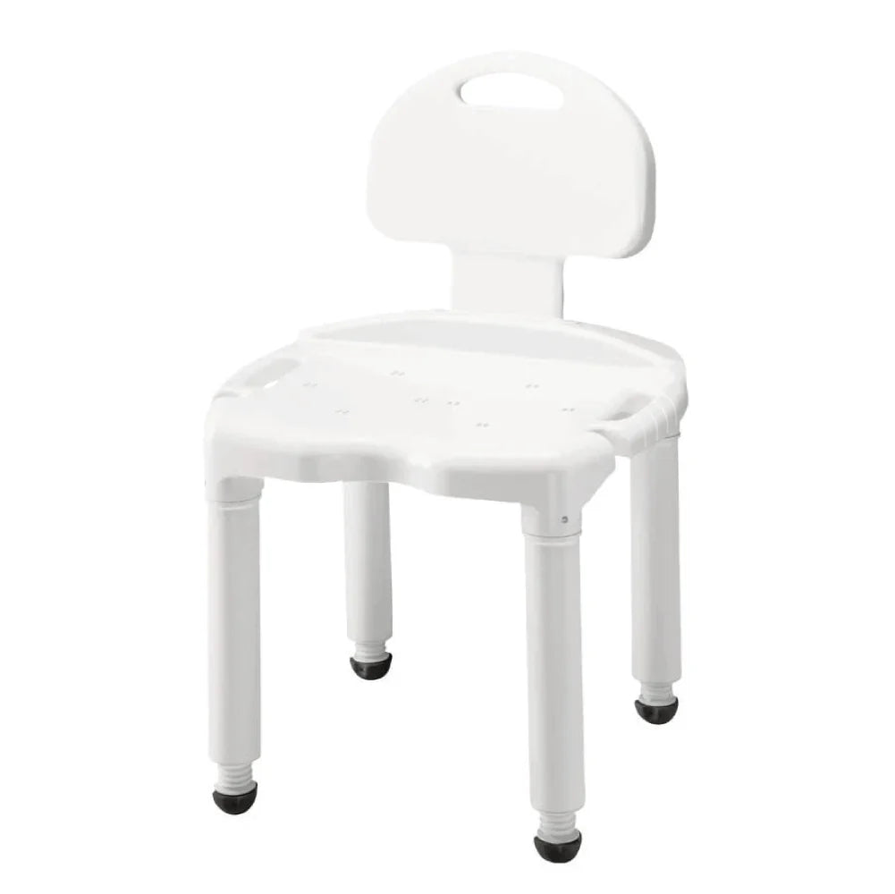 Carex Universal Bath Bench with Back | Adjustable Shower Chair