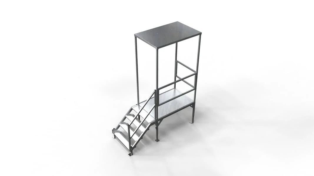 EZ-ACCESS FORTRESS Aluminum Stair System – Modular Outdoor Access Stairs (Multiple Step & Platform Options)