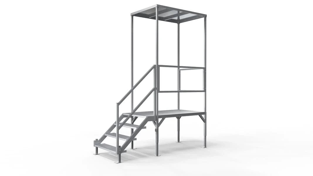 EZ-ACCESS FORTRESS Aluminum Stair System – Modular Outdoor Access Stairs (Multiple Step & Platform Options)