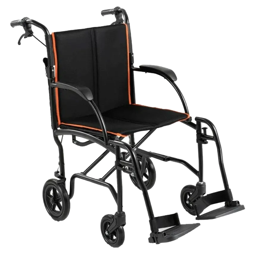 Feather Transport Travel Wheelchair — 13 lb ultra-lightweight transport chair, 300 lb capacity, folding travel design