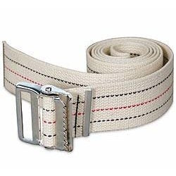 McKesson Washable Cotton Gait Belts, Natural W/Blue & Red Stripes