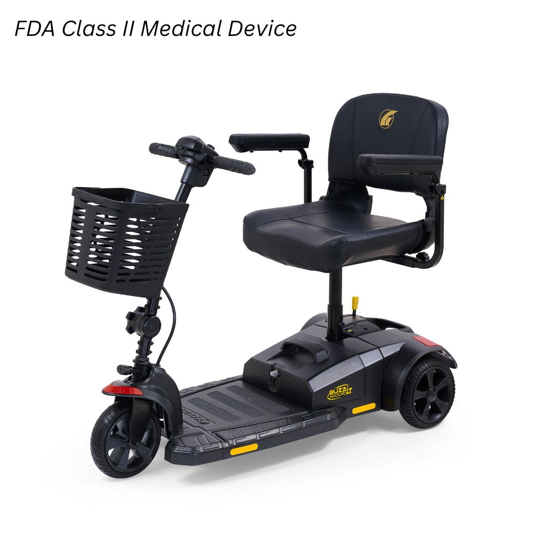 Golden Technologies Buzzaround Lite GB107 3-Wheel Travel Mobility Scooter – 300 lb Capacity