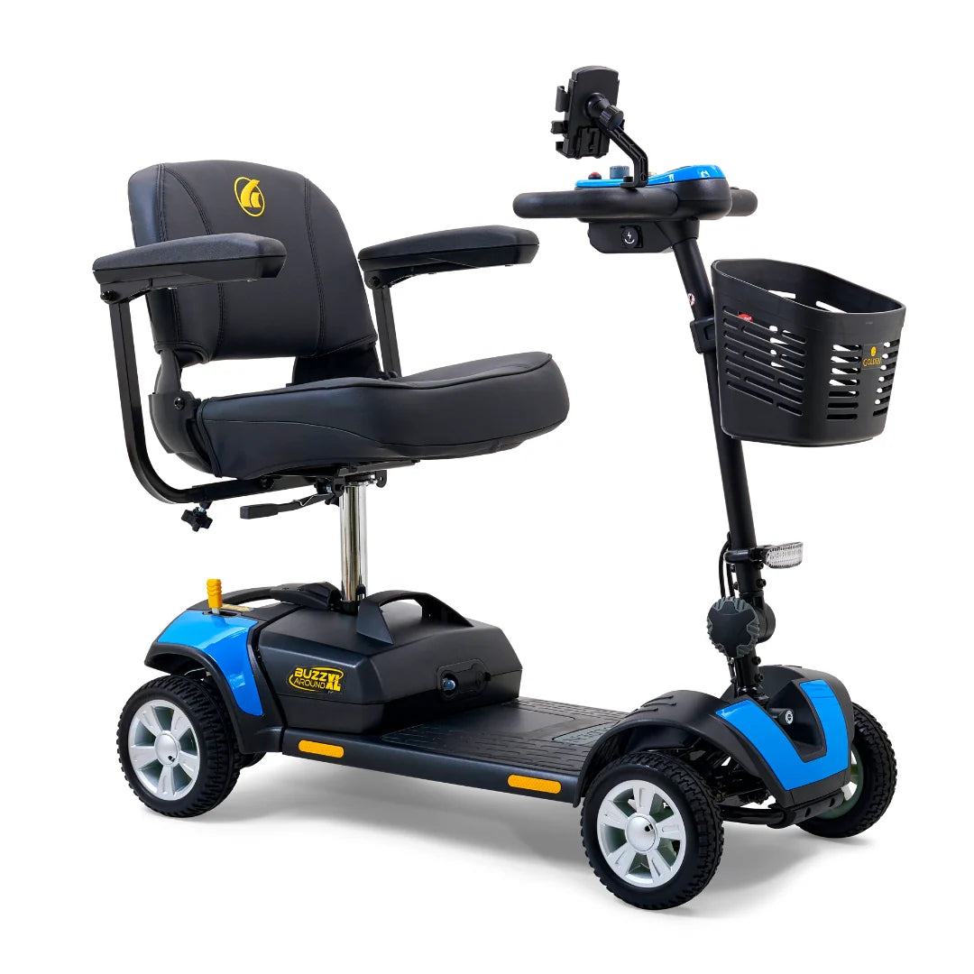 Golden Buzzaround XL GB124A 4-Wheel Travel Mobility Scooter – 300 lb Capacity, 10-Mile Range