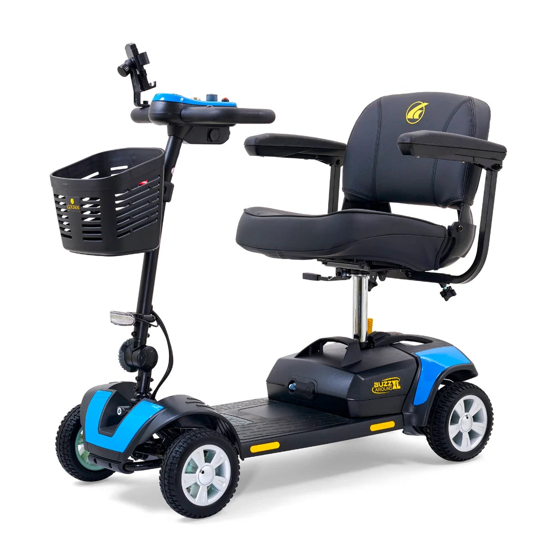 Golden Buzzaround XL GB124A 4-Wheel Travel Mobility Scooter – 300 lb Capacity, 10-Mile Range