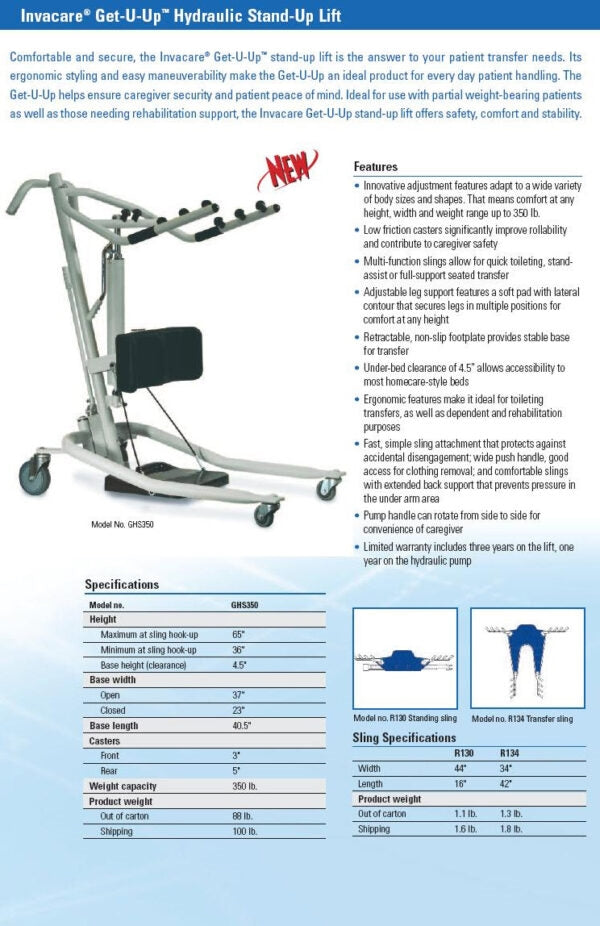 Invacare Get-U-Up Hydraulic Stand-Up Lift