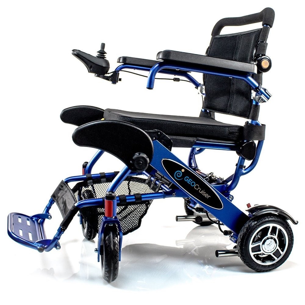 Geo Cruiser Elite EX Heavy Duty Rugged Folding Lightweight Travel Compact Powerchair Lithium Power