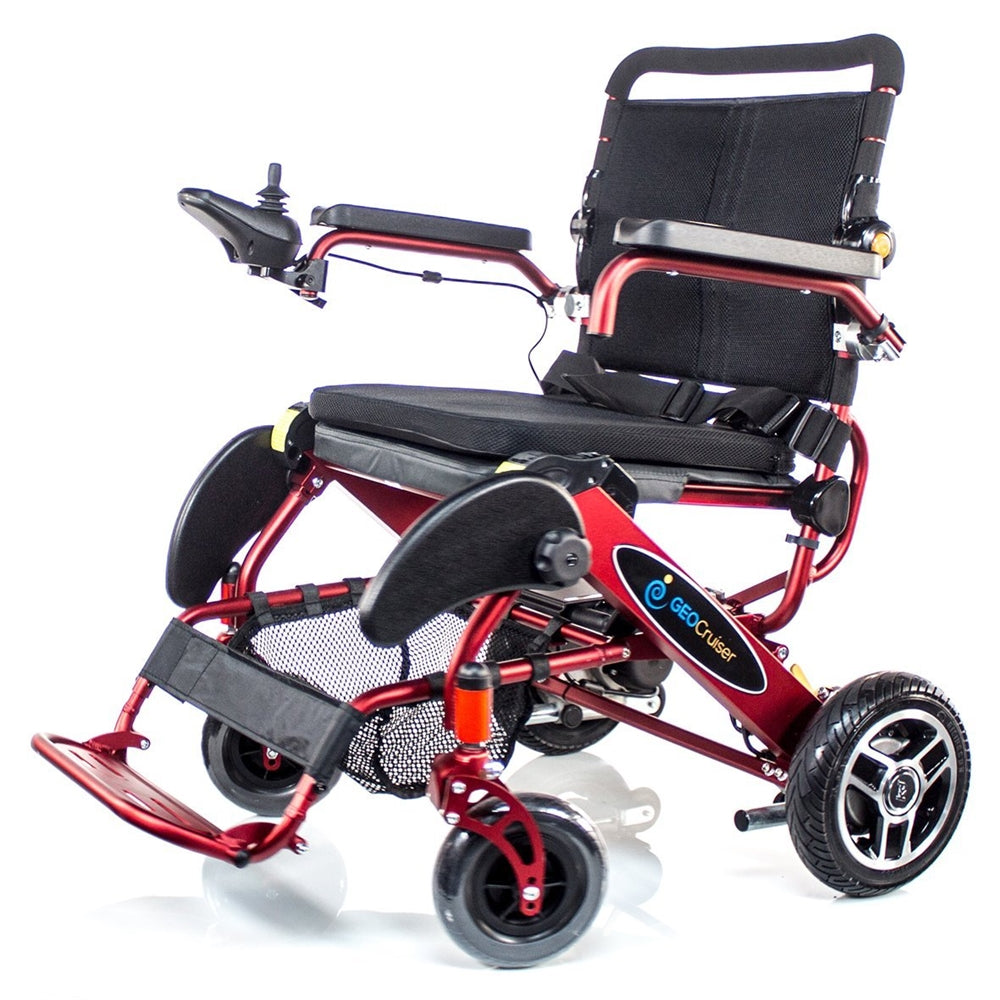 Geo Cruiser Elite EX Heavy Duty Rugged Folding Lightweight Travel Compact Powerchair Lithium Power