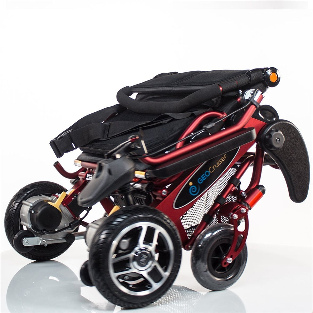 Geo Cruiser Elite EX Heavy Duty Rugged Folding Lightweight Travel Compact Powerchair Lithium Power