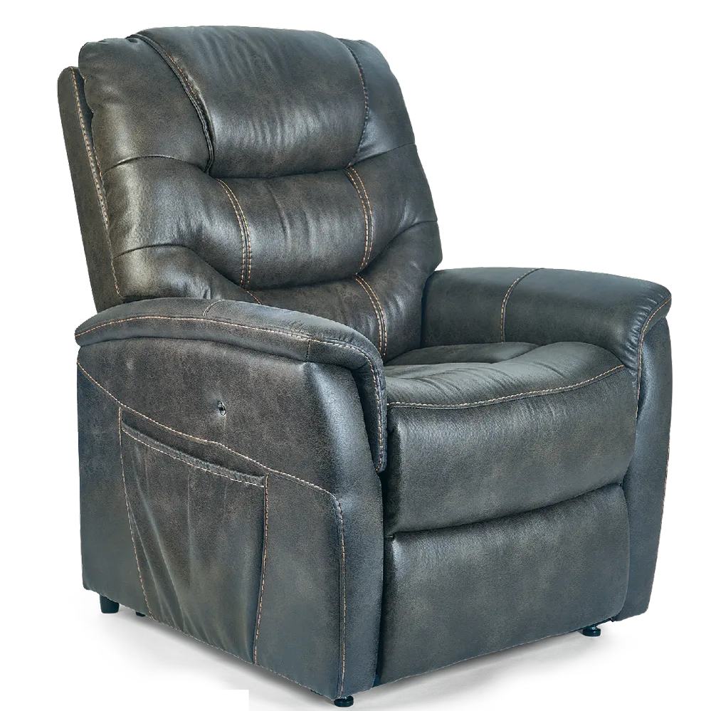 Golden DeLuna Dione PR-446 — infinite position lift chair in graphite faux leather