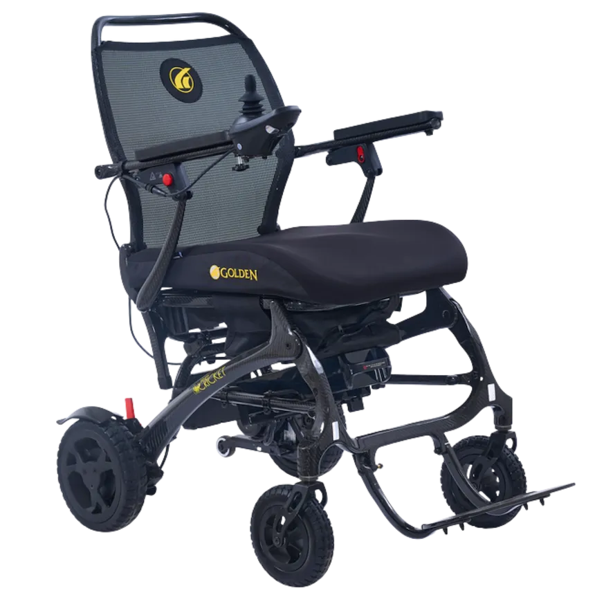 Golden Tech GP302 Cricket Carbon Fiber Foldable Travel Power Wheelchair
