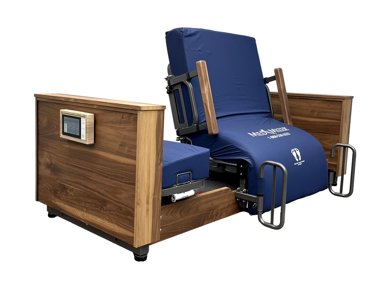 Med-Mizer ActiveCare Deluxe Rotating Hospital Bed with Lower Rails OneButtonSafeTurn