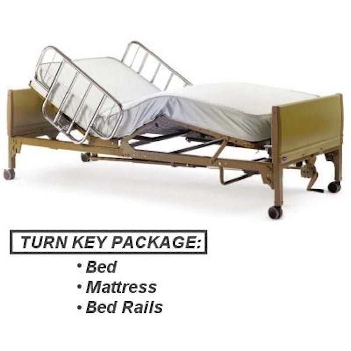 Pro-Basics Semi-Electric Hospital Bed Package, w/Mattress & Rails