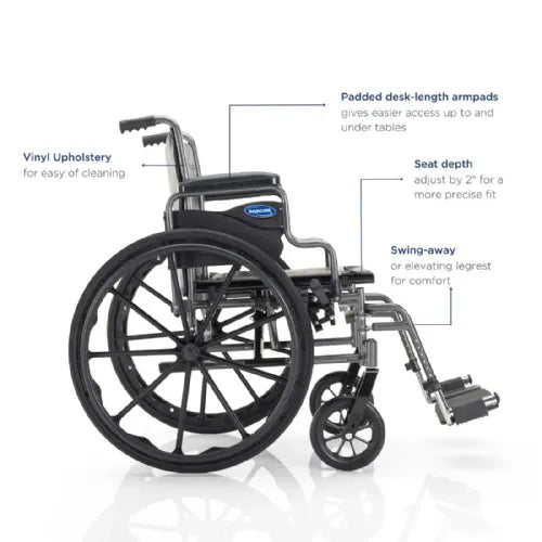 Invacare Tracer SX3 Foldable Wheelchair – Lightweight Manual Mobility Chair