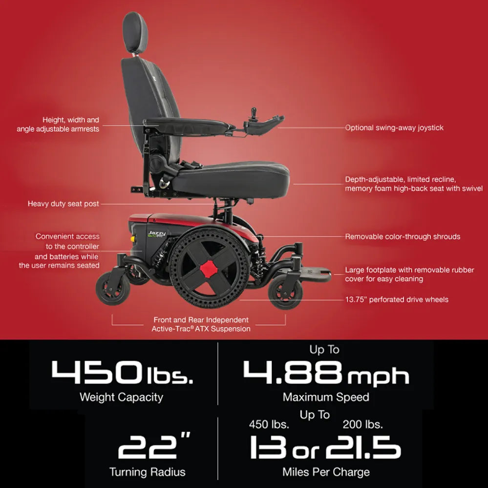 Jazzy 614 HD Heavy Duty Power Wheelchair