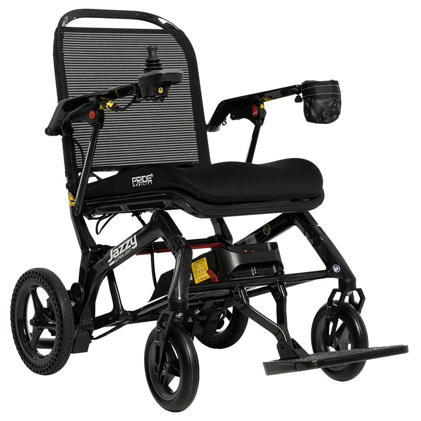Jazzy® Ultra Light Folding Power Chair – Carbon Fiber Travel Power Wheelchair